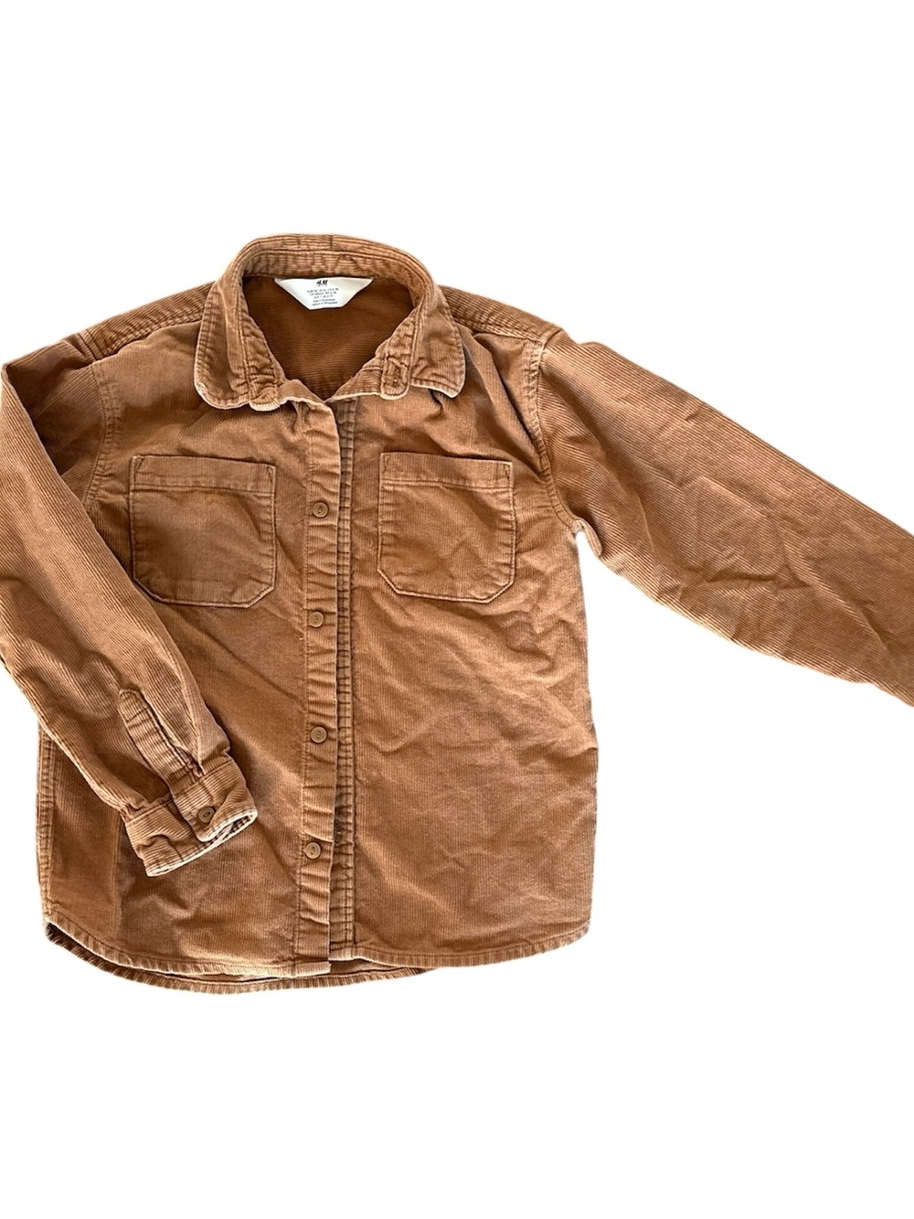 H&M Kids Corduroy Button-Up Shirt Jacket - Brown